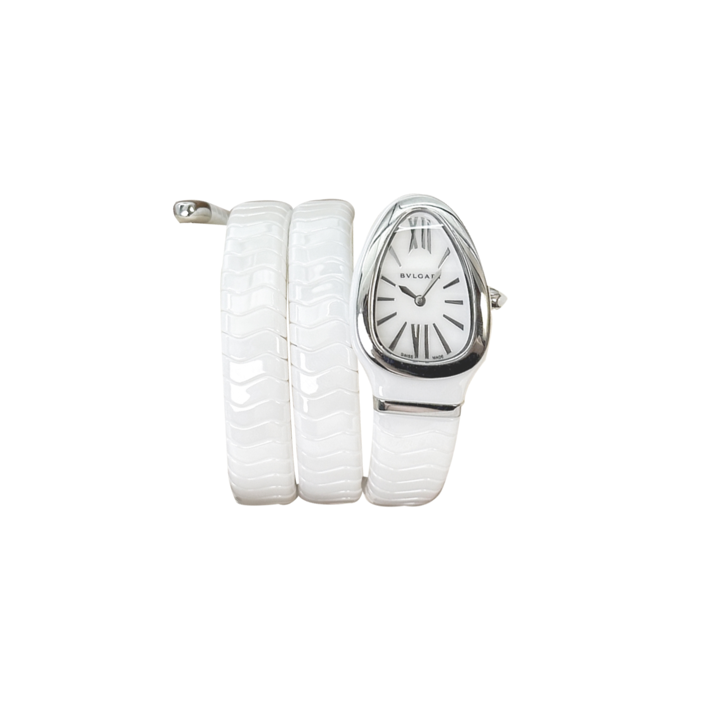 BVLGARI SERPENTI SPIGA WHITE CERAMIC STRAP WOMEN'S WATCH 102885